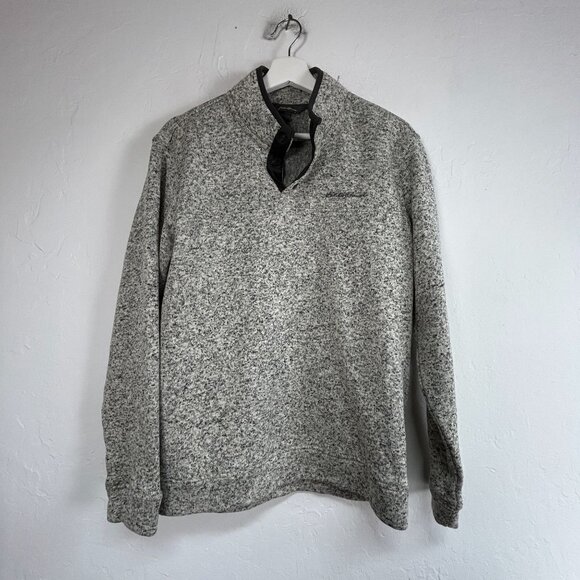Eddie Bauer Men’s Radiator Fleece Snap Mock Pullover Outdoor Gray Heather Medium - Picture 1 of 8